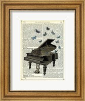 Framed Piano & Butterflies