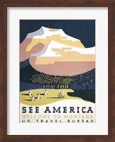 Framed See America - Welcome to Montana I