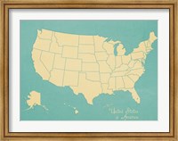 Framed USA Map (blue)
