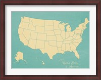 Framed USA Map (blue)