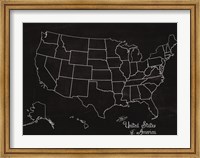 Framed USA Map (chalk)