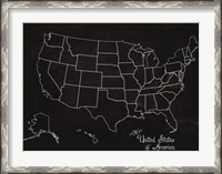 Framed USA Map (chalk)