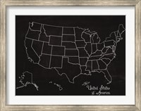 Framed USA Map (chalk)