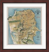 Framed Map of San Francisco, California, 1912