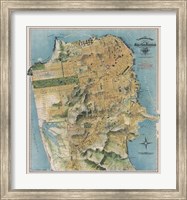 Framed Map of San Francisco, California, 1912