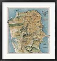 Framed Map of San Francisco, California, 1912