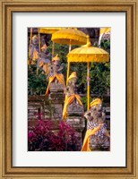 Framed Statues at Mother Temple Adorned in Yellow, Indonesia