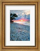 Framed Gili Islands, Indonesia, Sunset along the beach