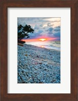 Framed Gili Islands, Indonesia, Sunset along the beach