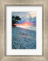 Framed Gili Islands, Indonesia, Sunset along the beach