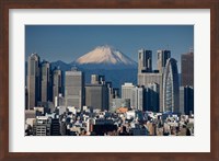 Framed Tokyo, Shinjuku, City Skyline, Mount Fuji, Japan
