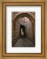 Framed Arch of Jerusalem Stone and Narrow Lane, Israel