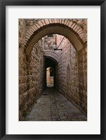 Framed Arch of Jerusalem Stone and Narrow Lane, Israel