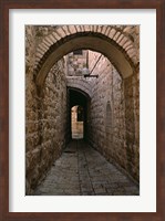 Framed Arch of Jerusalem Stone and Narrow Lane, Israel