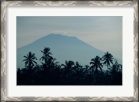 Framed Bali, Volcano Gunung Agung, palm trees
