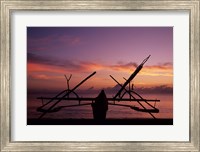 Framed Indonesia, Perahu, Doubleoutrigger fishing canoe