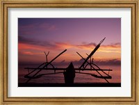 Framed Indonesia, Perahu, Doubleoutrigger fishing canoe