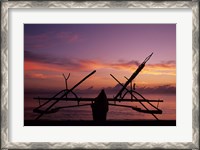 Framed Indonesia, Perahu, Doubleoutrigger fishing canoe