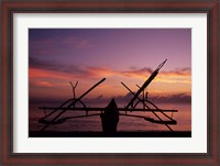 Framed Indonesia, Perahu, Doubleoutrigger fishing canoe