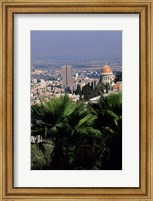 Framed Haifa Cityscape from Bahai Dome, Israel