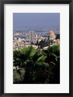 Framed Haifa Cityscape from Bahai Dome, Israel