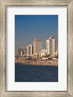 Framed Israel, Tel Aviv, beachfront hotels, late afternoon