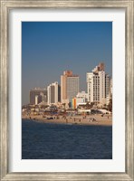 Framed Israel, Tel Aviv, beachfront hotels, late afternoon