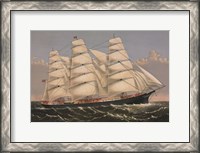 Framed Clipper Ship "Three Brothers", ca. 1875