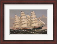 Framed Clipper Ship "Three Brothers", ca. 1875