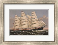 Framed Clipper Ship "Three Brothers", ca. 1875