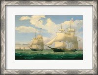 Framed Ships "Winged Arrow" and "Southern Cross" in Boston Harbor, 1853