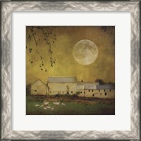 Framed Sheep Under a Harvest Moon