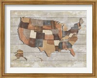 Framed Wood Map