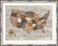 Framed Wood Map