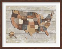 Framed Wood Map