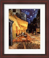 Framed Cafe Terrace on the Place du Forum, Arles, at Night, c.1888