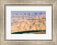 Framed Wadi Al Mujib Dam and lake, Jordan