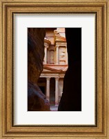 Framed Jordan, Petra, Treasury (Al-Khazneh), Siq, tomb