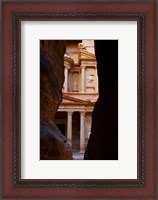 Framed Jordan, Petra, Treasury (Al-Khazneh), Siq, tomb