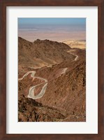 Framed Jordan, Winding highway from Wadi Musa to Wadi Araba