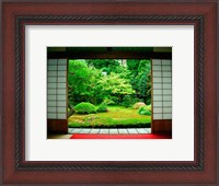 Framed Traditional Architecture and Zen Garden, Kyoto, Japan
