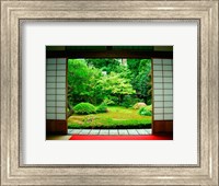 Framed Traditional Architecture and Zen Garden, Kyoto, Japan