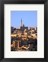 Framed Aerial view of traditional houses in Amman, Jordan