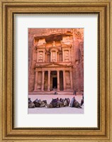 Framed Camels at the Facade of Treasury (Al Khazneh), Petra, Jordan