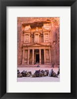 Framed Camels at the Facade of Treasury (Al Khazneh), Petra, Jordan