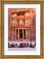Framed Camels at the Facade of Treasury (Al Khazneh), Petra, Jordan