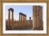 Framed Column street in ancient Jerash ruins, Amman, Jordan