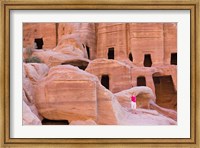 Framed Tourist with Uneishu Tomb, Petra, Jordan