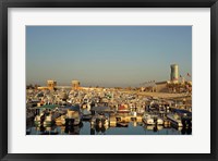 Framed Kuwait, Kuwait City, yacht boats in pleasure port