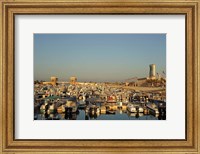 Framed Kuwait, Kuwait City, yacht boats in pleasure port